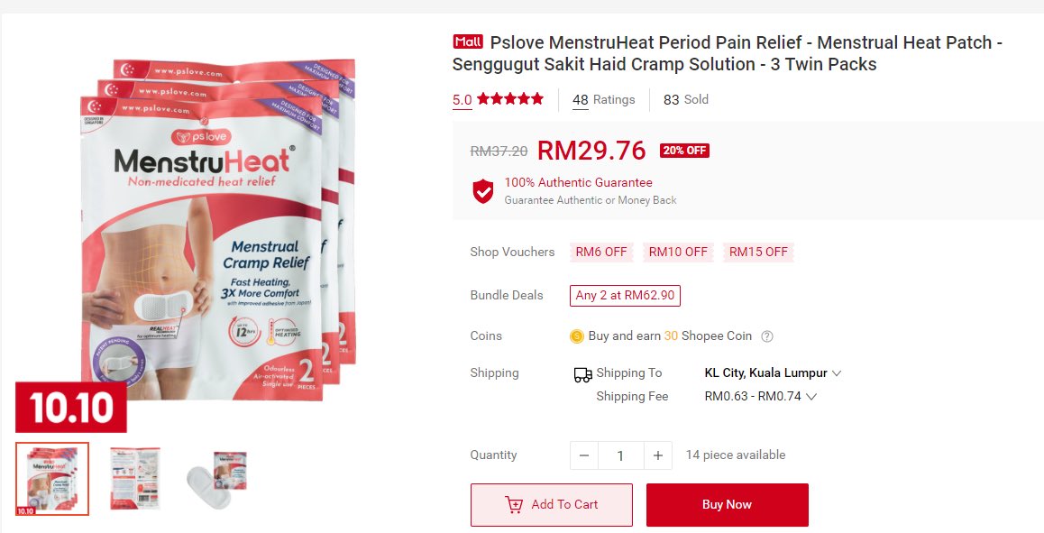 MenstruHeat Period Pain Relief https://shopee.com.my/Pslove-MenstruHeat-Period-Pain-Relief-Menstrual-Heat-Patch-Senggugut-Sakit-Haid-Cramp-Solution-3-Twin-Packs-i.166883742.2674362936This one best sangat but jangan letak directly onto your skin, i suggest you guys tampal berlapis kan panties pun dah cukup panas. Also ada dekat drugstores , tapi kalau nak beli in bundle lagi jimat banyak dekat shopee ni