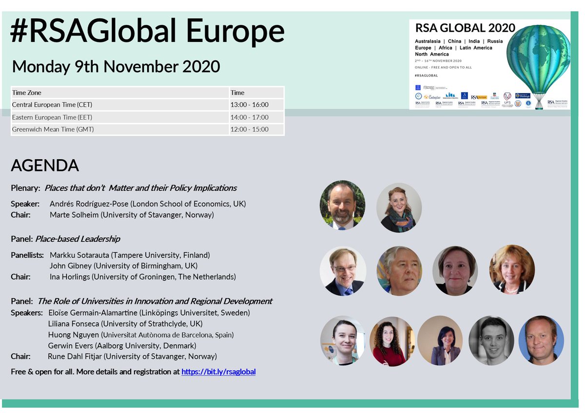Next up for #RSAGlobal is the Europe stopover 9th Nov, you can register here: bit.ly/32fby9y 
<a href="/RSAEurope/">RSA Europe</a> <a href="/RoutledgeGPU/">Routledge Geog&Built</a> <a href="/rodriguez_pose/">Andrés Rodríguez-Pose</a>  @MarteCWSolheim @TampereUni <a href="/unibirmingham/">Uni of Birmingham</a> <a href="/DrNicholds/">Dr Alyson Nicholds</a> <a href="/univgroningen/">University of Groningen</a> <a href="/fitjar/">Rune Dahl Fitjar</a> @emgermaina <a href="/lilimafon/">Liliana Fonseca</a> <a href="/eprc_eu/">European Policies Research Centre</a> @HuongNg221 <a href="/GWevers/">Gerwin Evers</a>