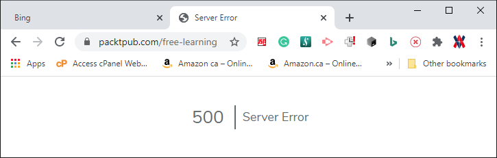 Versalytics's tweet image. #PacktPub Free Learning - What's happening? Received this error last night and the problem persists this morning!