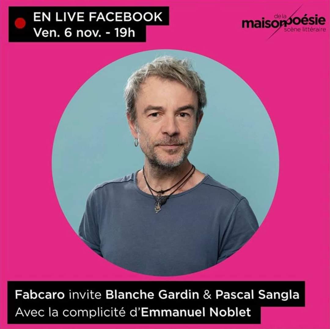 AVoirALire's tweet photo. Ce soir à 19h Fabcaro invite Blanche Gardin et Pascal Sangla, avec la complicité d'Emmanuel Noblet. Un événement organisé par la @maisonpoesie1 à suivre en direct sur Facebook.
#fabcaro #blanchegardin #pascalsangla #poesie #maisondelapoesie https://t.co/LKSJeo4CZD