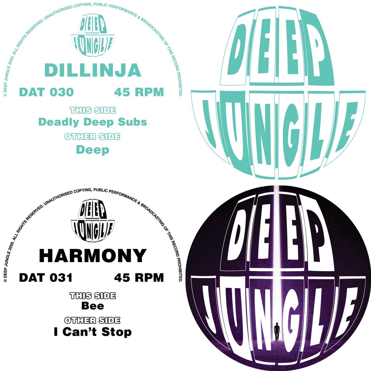 Deepjunglerec's tweet image. DAT030 - Dillinja - Deep / Deep Deadly Subs DAT031 - Harmony - I Can't Stop / Bee

We will be live at 1PM.
deepjungle.bandcamp.com
