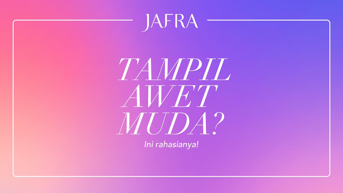 Menjadi tua itu memang pasti, tetapi untuk Anda yang memilih untuk tetap terlihat awet muda, bisa coba tips di bawah ini!
-a thread-