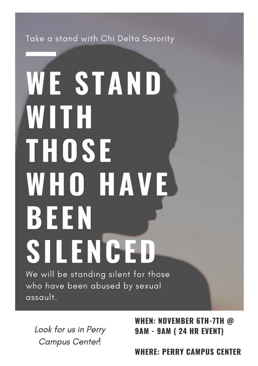 ChiDelta1989's tweet photo. Be sure to follow our live updates today on Instagram! We will be in Perry Campus supporting the silenced with @AlphaPiEpsilon1 and Siggies! https://t.co/GvXbO6hvyy