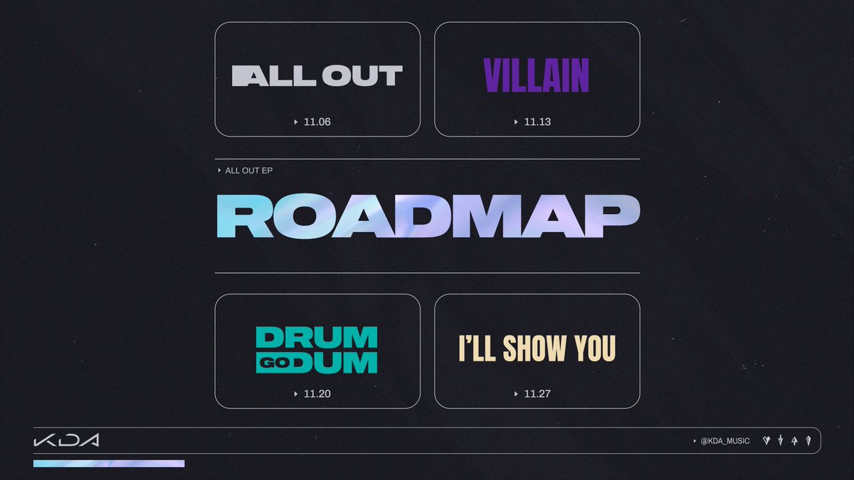 KDA_JP's tweet photo. ALL OUTが本日リリースされます。
事前ダウンロードはこちらから-  https://t.co/vAMSi91n5K 

#ALLOUT // #VILLAIN // #DRUMGODUM // #ILLSHOWYOU https://t.co/e999mhvtS0