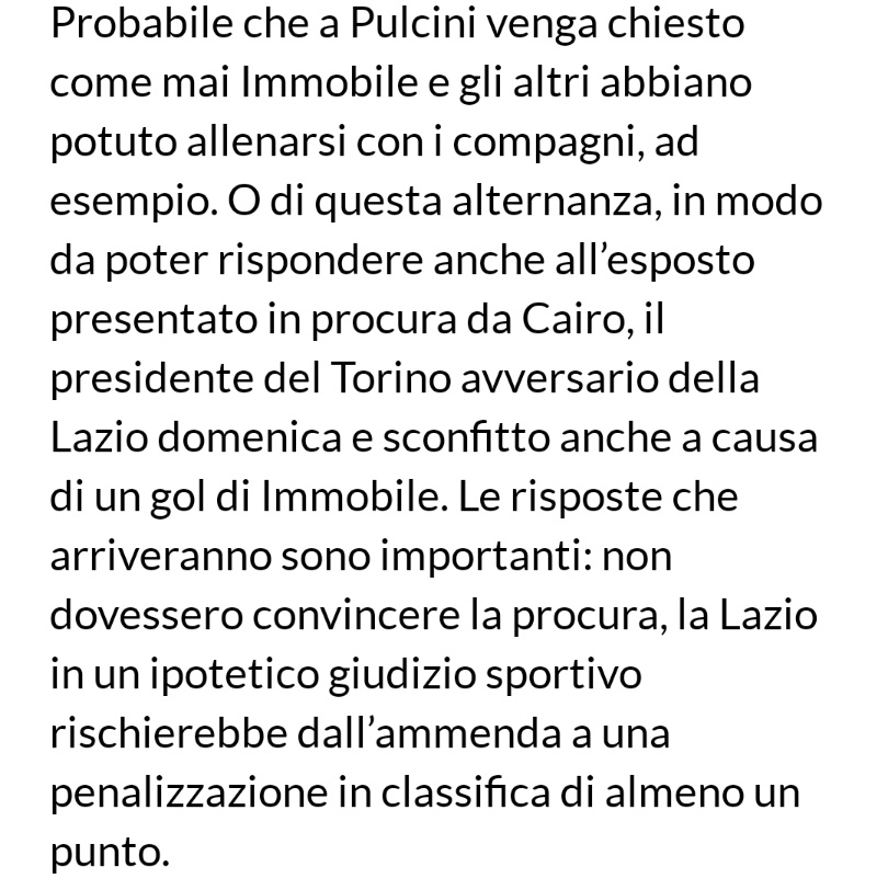 Alex_Piace's tweet photo. Un impaziale, e non tifoso della Maggica,Matteo #Pinci su Repubblica chiede almeno un punto di penalizzazione e parla del laboratorio di Avellino non di medicina ma di Fideiussioni. Il mattiniero #Capuano gli fa eco dando voce al Messaggero che dice meno 3 punti
#Lazio #Tamponi https://t.co/24YVMPA1XN