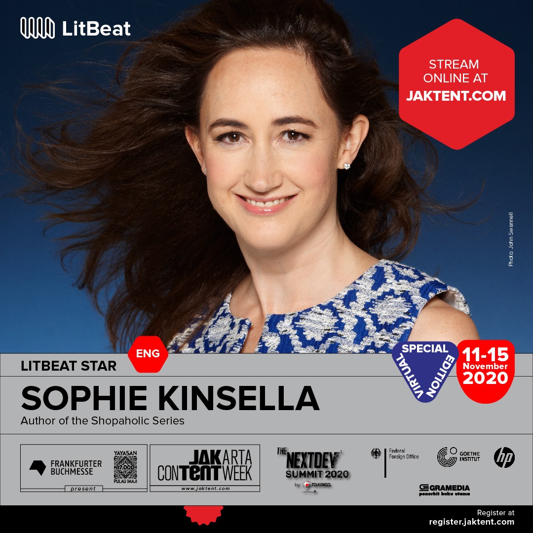 jaktent's tweet photo. Let's get #Closer with Sophie Kinsella in Jaktent β the first 50 registrants will be granted access to @gramediaebooks Fiction Premium!
Go register now and read more about the session with @KinsellaSophie >> https://t.co/twzAGFPpGi π
#LitBeatStar #Jaktent #JakartaContentWeek https://t.co/eQ7ZAsy8Vb