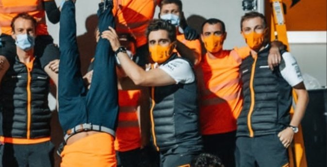 Jon knowing he is a hero for not letting Lando fall at Imola (Well, basically at all circuits):