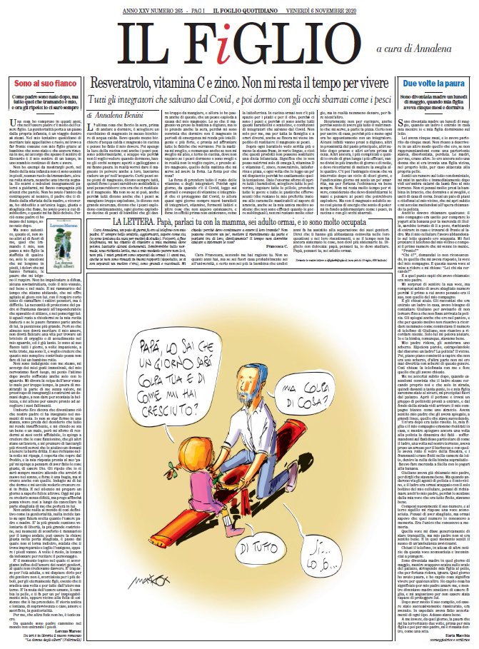 Come ogni venerdì c'è Il Figlio nel Foglio in edicola, l'inserto a cura di @annalenabenini che oggi ospita Lorenzo Marone e Ilaria Macchia. E come sempre l'immancabile vignetta di <a href="/makkox/">makkox</a> ow.ly/LlIR50CdaLL