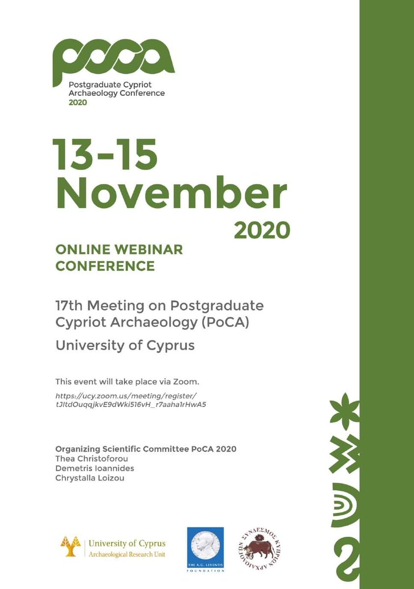 TheaCh26's tweet photo. Happy to present you this year's PoCA Poster! 🙌

Follow the post to check on the Program and all the related information for the Online Webinar Conference! 

https://t.co/cmoR1h4tIU

#cyprusarchaeology https://t.co/YSmaUkFZ2j