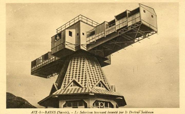 areasvellas's tweet photo. Revolving #Solarium, Aix les Bains, France...1930
Concept: Dr Jean #Saidman
Architect: André #Farde
Famous specialist in actinotheraphy, French doctor Jean Saidman (1897-1949) treats the all Paris while organizing a dispensary against tuberculosis and rachitism.
In 1930... https://t.co/aTMdOLuNML