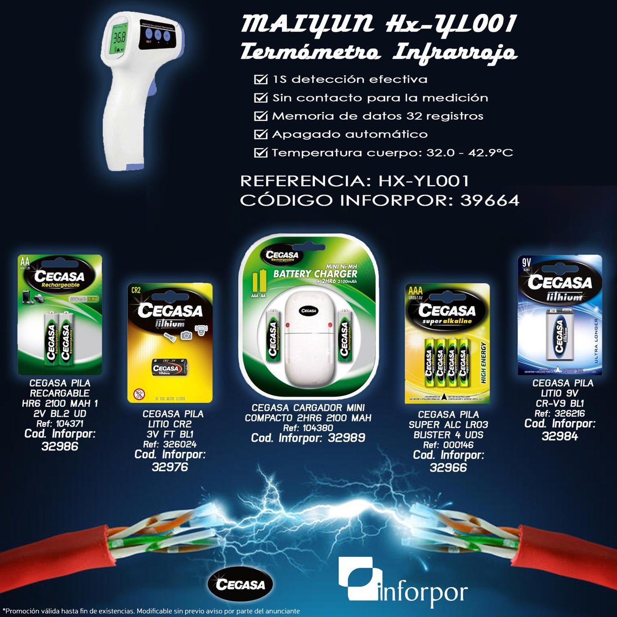 Inforpor's tweet photo. Repetimos #oferta para #pymes
#termometrodigital #termometroinfrarrojo #Maiyun
#Pilas #Baterias @cegasa_energy para las necesidades de tus clientes
Sólo para CanalIT #Reseller
Consulta con tu comercial https://t.co/7e5o8wBjV7