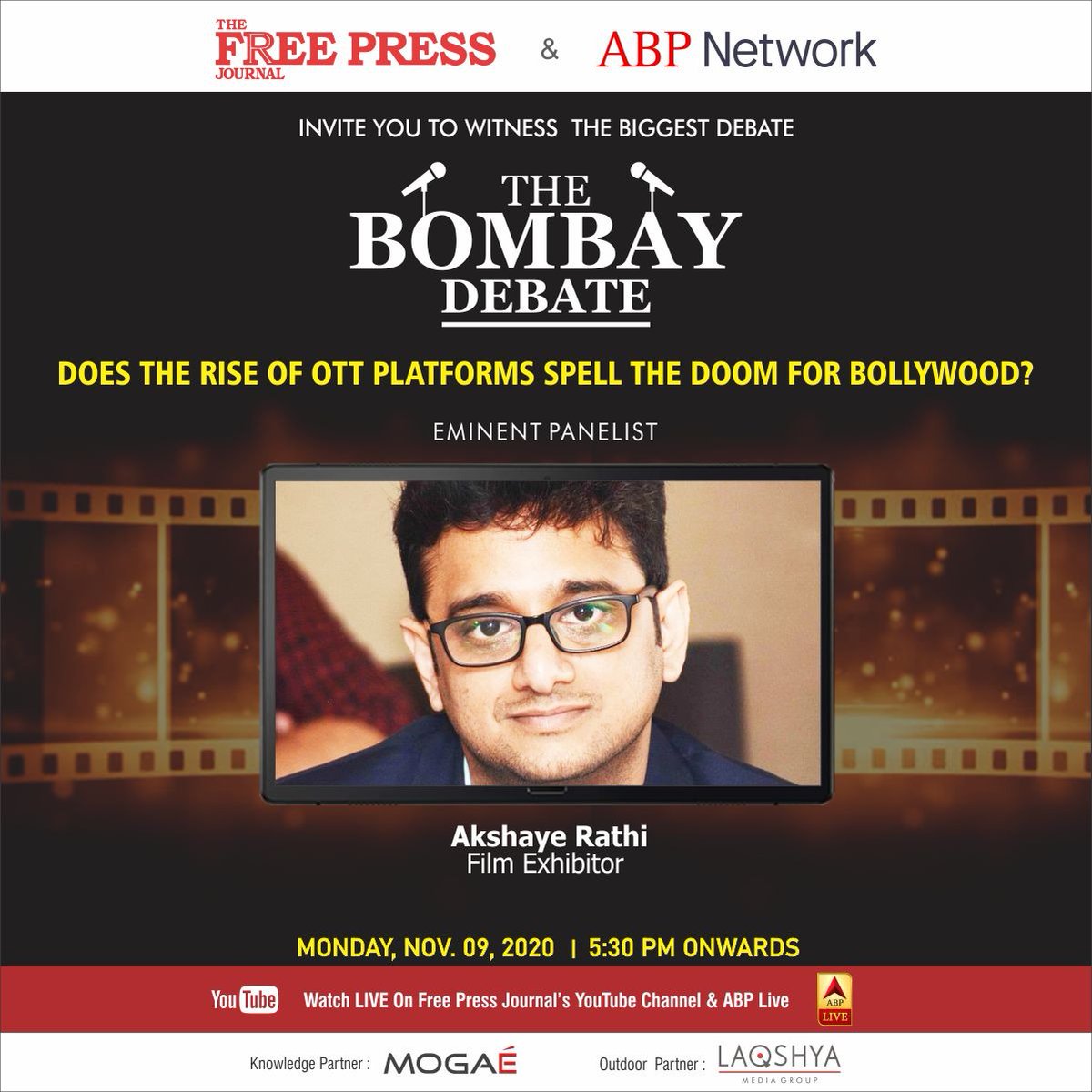 fpjindia's tweet photo. The Bombay Debate: Does the rise of OTT platforms spell the doom for Bollywood?

@akshayerathi
@panavi
@ABPNews
@_SandeepGoyal_

https://t.co/CDuRXlo3Ex https://t.co/8DonPRExSI