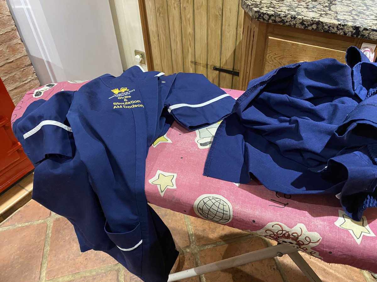amd4_ann's tweet photo. Day 1/7 Iโve been nominated by @england_ame to post a picture from my daily life ( no people).BLS teaching here I come, a quick iron of the uniform ๐I nominate @BevMatthewsRN #willitstillfit #skillsteaching https://t.co/n7lBIgcuY4