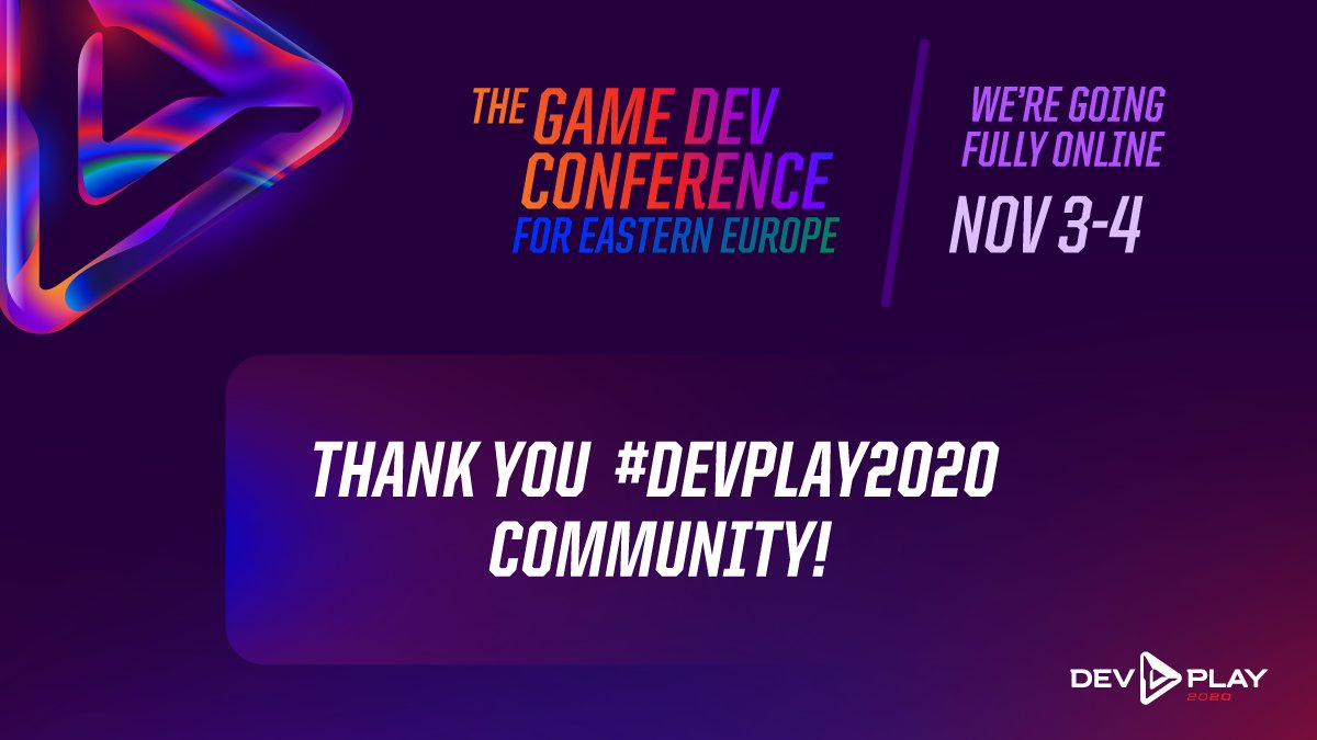 What a blast to see our game dev community again, even if only virtually this year at #DevPlay2020. Thanks everyone for attending, your vibes were wonderful! 

We would love a short feedback on our digital edition so we can improve #DevPlay for you bit.ly/3l1QBGC ❤️