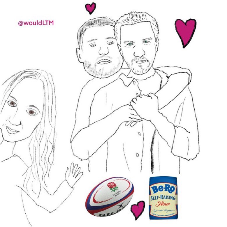 wouldLTM's tweet photo. Some kind gentleman commissioned me to draw a picture of his wife with her two favourite heart-throbs. Here she is with bread-botherer @PaulHollywood and rugbyist @RugbyBenCohen 

Who would YOU like to meet? https://t.co/q4POluFPFP