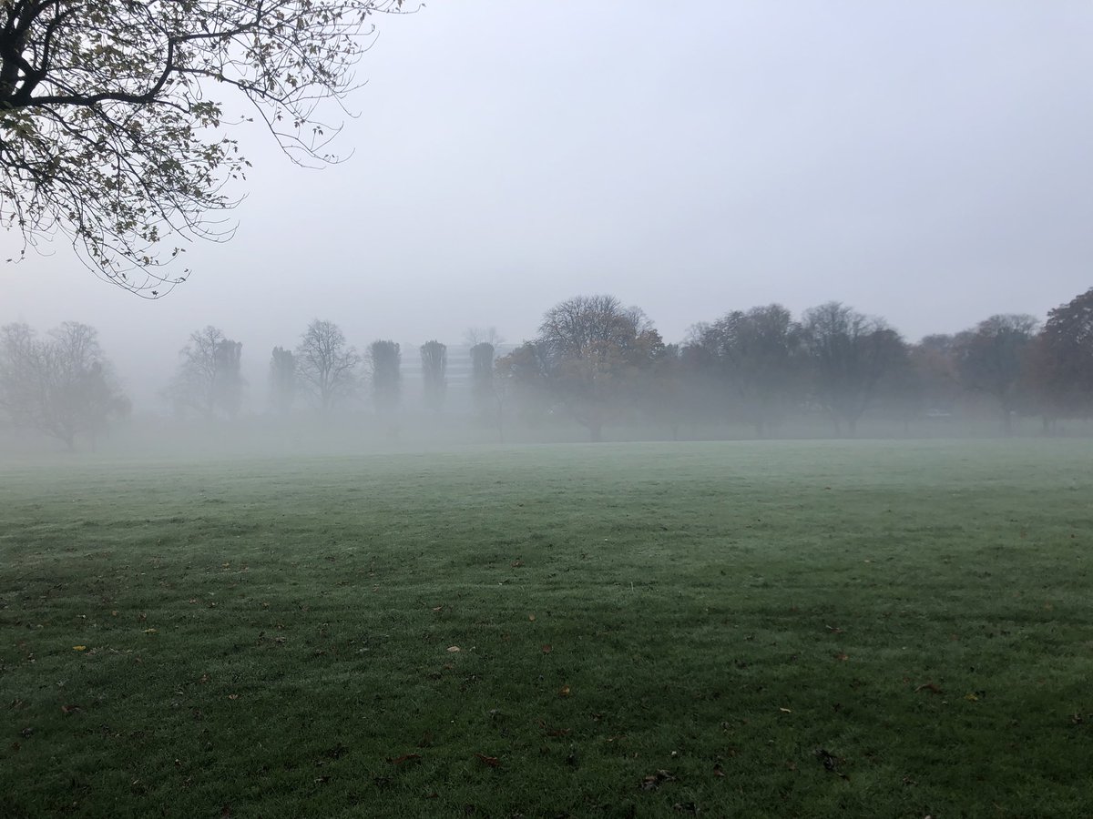 NAllen1976's tweet photo. An atmospheric photograph of @Beckets_Park this morning with @UniNorthants in the background https://t.co/q3xXnq1AUb
