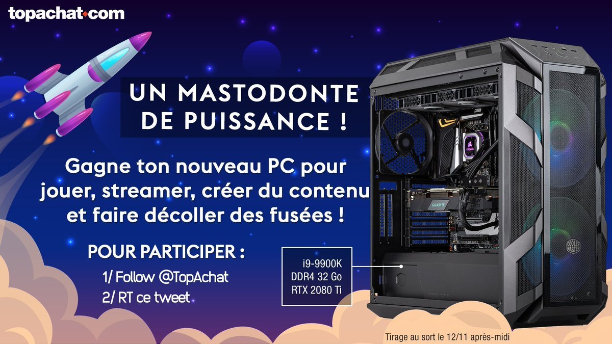 TopAchat's tweet photo. Ton nouveau PC est peut être ici ! 😱😍

Un #RT pour tenter de le remporter !

https://t.co/FHacP7zQ9f https://t.co/TisA0ZJ8ZF