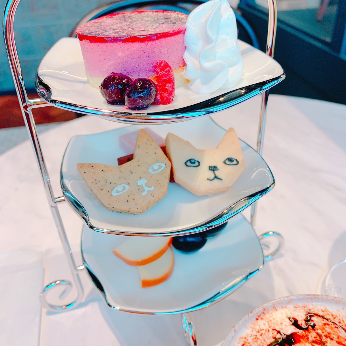 ひさびさにコラボカフェ行けて楽しかった☺️💕猫クッキーの顔〜 