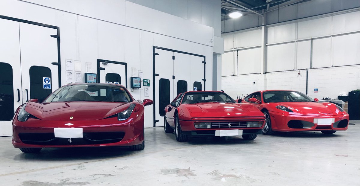 Lloyds_Autobody's tweet photo. Ferrari Friday, we are so lucky to work on such beautiful machines #ferrari #488 #328gts #f430 #liverpool #manchester #cheshire #bodyrepairs #cheshirelife #besafe https://t.co/lKotYvWsjw