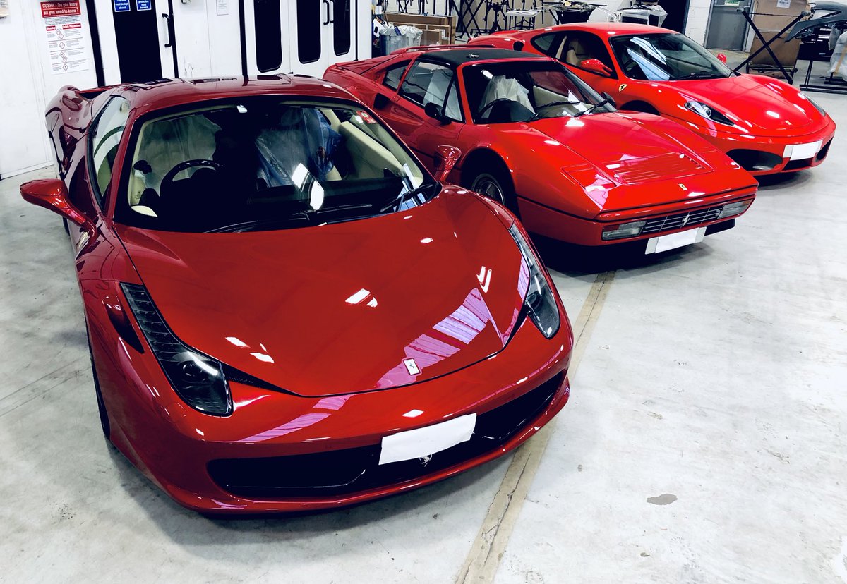 Lloyds_Autobody's tweet photo. Ferrari Friday, we are so lucky to work on such beautiful machines #ferrari #488 #328gts #f430 #liverpool #manchester #cheshire #bodyrepairs #cheshirelife #besafe https://t.co/lKotYvWsjw