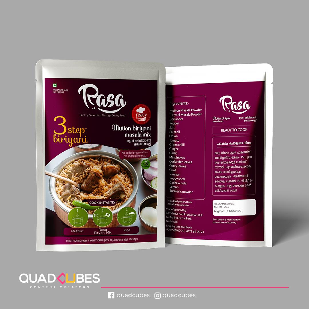 QuadCubes's tweet photo. we were assigned to create the logo for "RASA", a logo to represent its values and attributes in the market, and public. RASA is a  food product brand, so we have selected the colours accordingly. 
#logodesign #branding #quadcubes https://t.co/KBDXWsMJ19