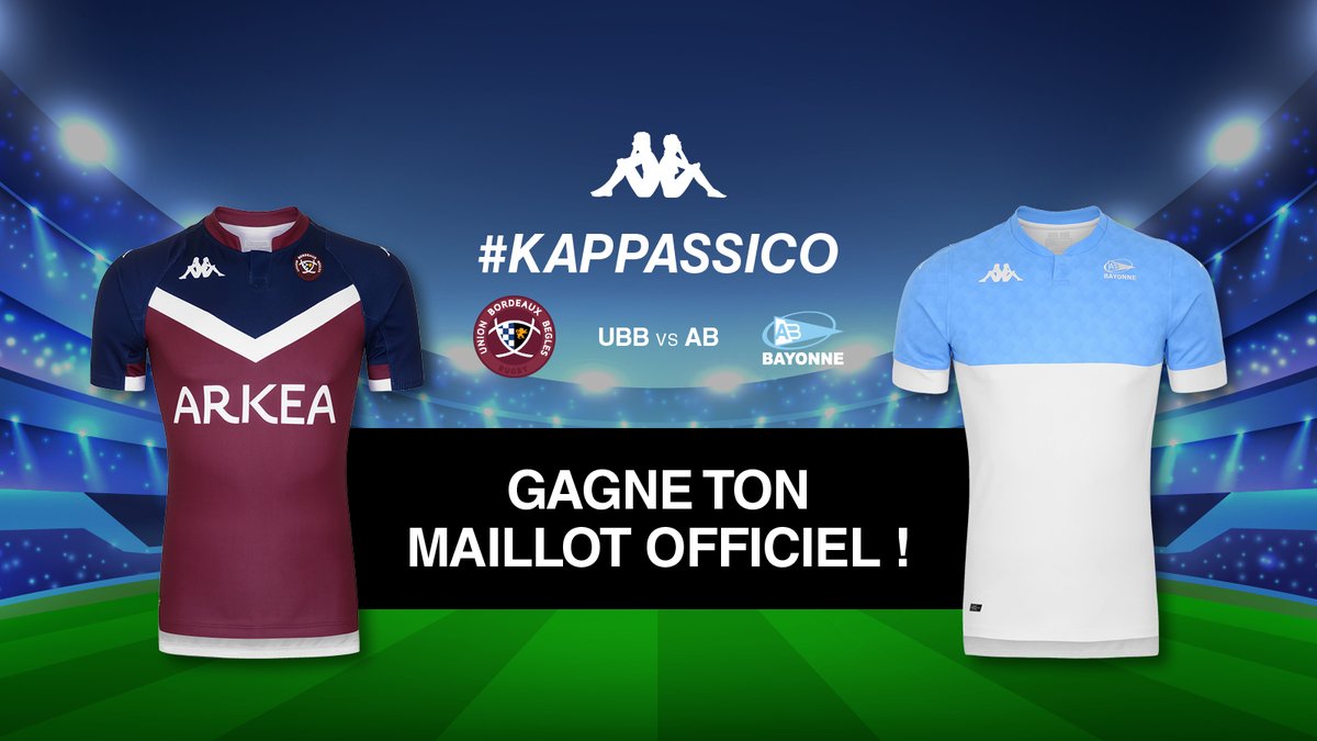 KappaFrance's tweet photo. 🎁 #KAPPASSICO 🎁

👕🏉 On vous offre le maillot de votre choix @UBBrugby ou @avironrugbypro  ! 

Pour participer :
👉🏻RT+ Follow @KappaFrance 
👉🏻Donne le score exact du match avant demain 18h15

Tirage au sort parmi les gagnants (ou score + proche) ! 🤞🏻

#KappaSport #UBBvsBAY https://t.co/utkJWzsLk5