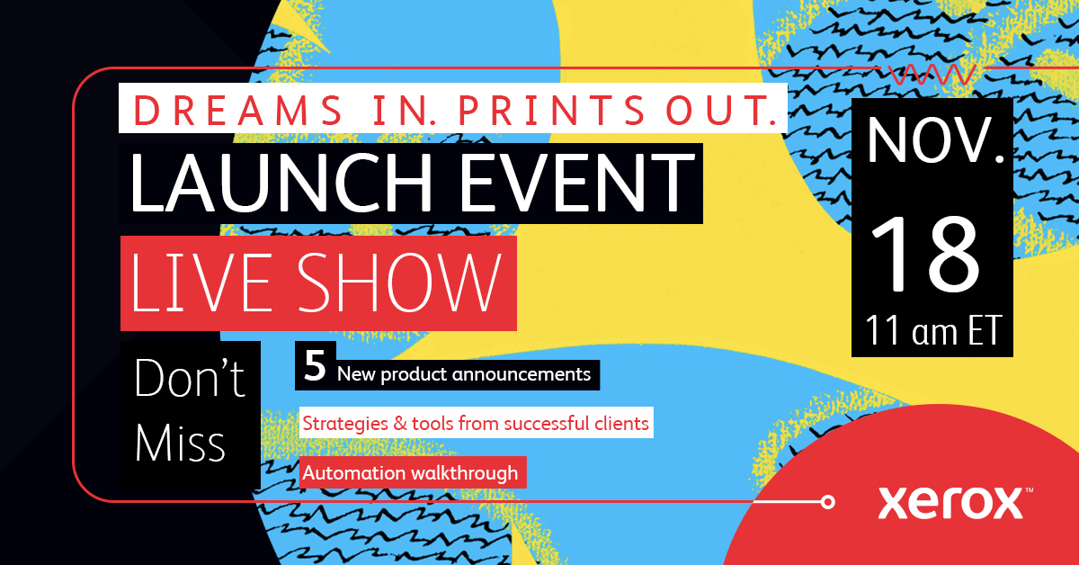 Marquen sus calendarios: el miércoles 18 de noviembre, celebraremos un evento virtual global gratuito y en vivo para desvelar algo realmente especial y emocionante, sobre todo para los impresores de producción. Regístrese ahora!
xerox-event.com/print/dreamsin…