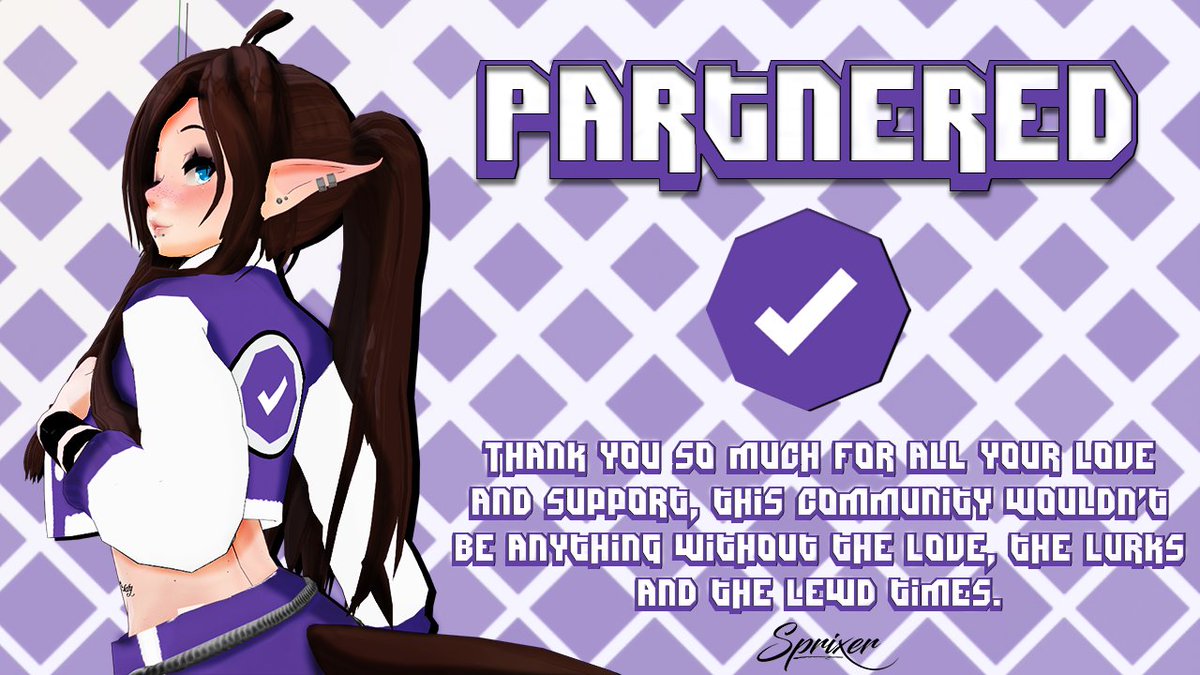 Sprixer's tweet photo. I teased you enough, this past Wednesday we joined the Checkmark Gang.

Thank you all for all of your amazing support these last 7 months. I promise to continue to work hard for you guys and give you the content you want and deserve~!
💜😭💜😭💜😭💜😭 https://t.co/NUpqKSZrlz