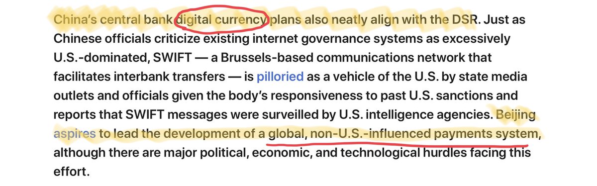 “China’s central bank digital currency plans also neatly align with the DSR”