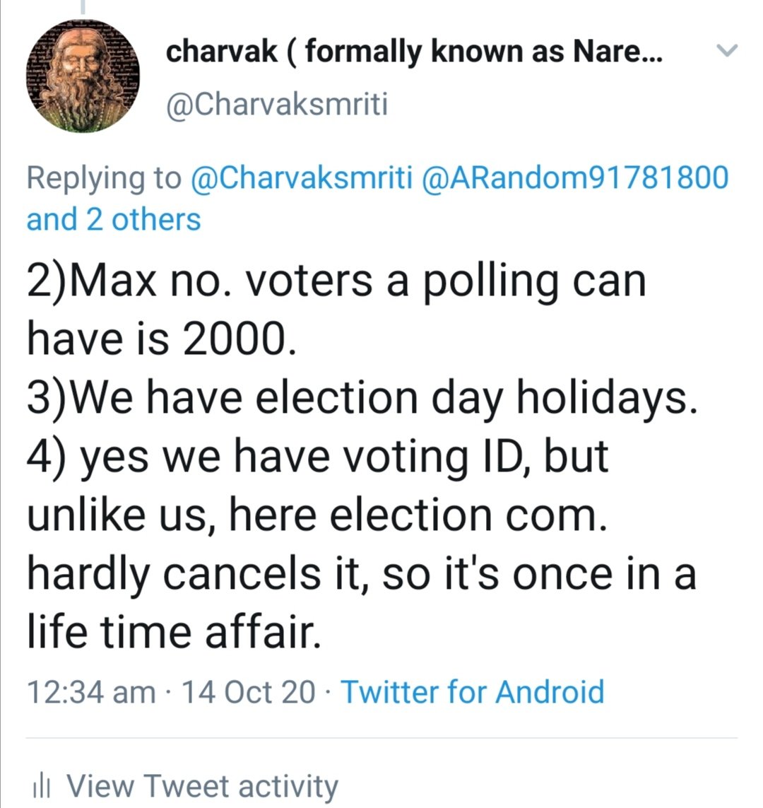 Have any of u have ever wondered why u don't have to stand in for hours in line to vote???Ans