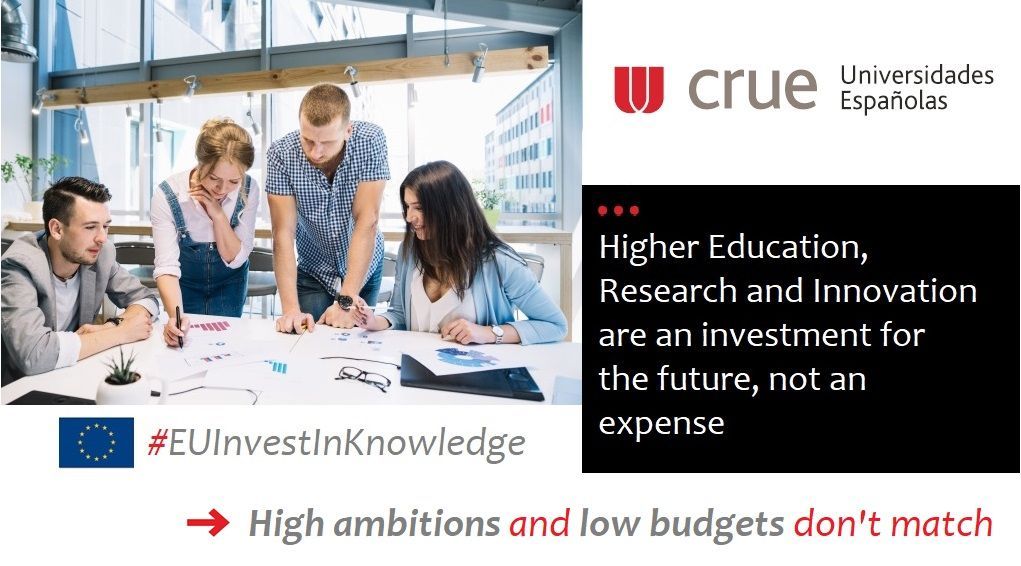 UCOMILLAS's tweet photo. 📢Nos sumamos a @CrueUniversidad y pedimos medidas @parlamentoUE para garantizar una financiación de #EducaciónSuperior #Investigación #Innovación acorde con las necesidades de la comunidad universitaria y científica.
Más info: https://t.co/3lIBYcWyuT
#EUInvestInKnowledge https://t.co/KpXLUsckxj