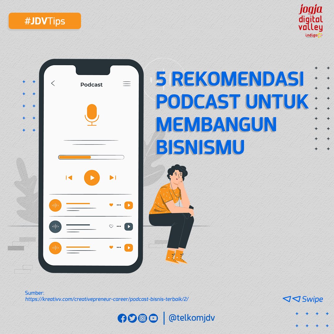 indigohubjogja's tweet photo. Hola JDV..
Belajar bisnis sambil nyantai yuk! Caranya gimana?
Cukup rebahan dan mendengarkan podcast ini, kalian udah bisa menambah ilmu loh.. Tapi jangan lupa setelah mendengarkan podcast ini, ilmunya direkam dan di praktekan langsung ya..
Selamat medengarkan!
#JDVTips https://t.co/I45IwK8KUp