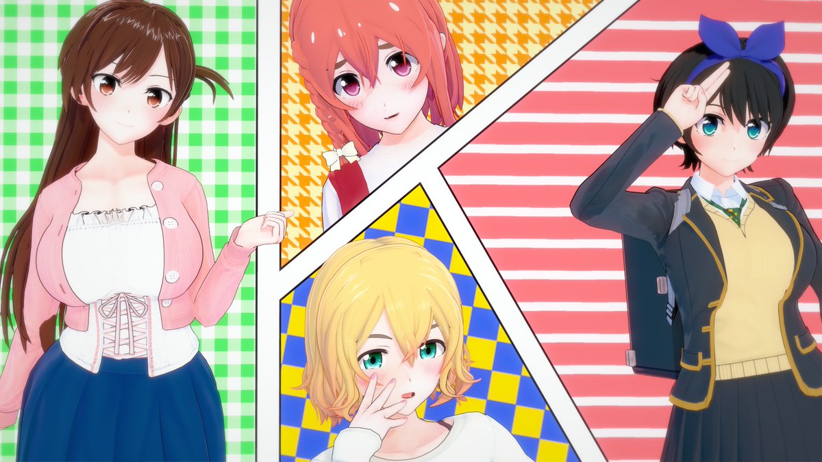 Sido Sur Twitter 彼女 お借りします から四人が完成 頂いた物を僕好みに少しだけ弄らせて頂いた物です 主人公はちょっとクズだけど ヒロインは皆可愛いアニメですね コイカツ かのかり 彼女お借りします