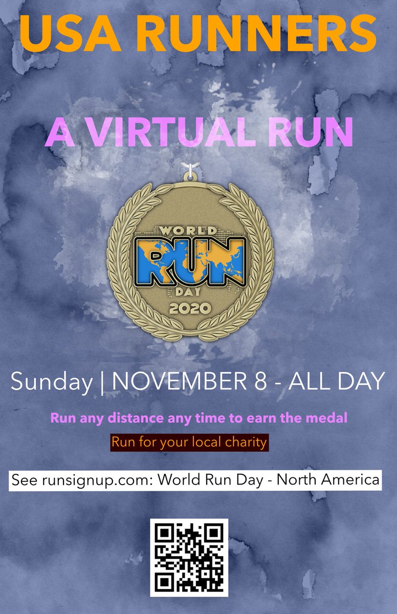 Last weekend to register for World Run Day! Run for your local charity.