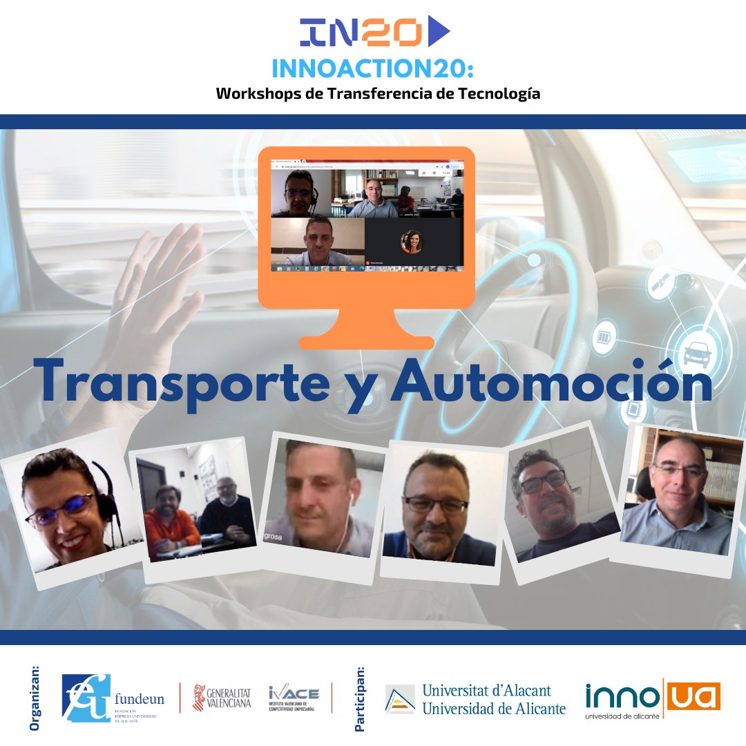 fundeun's tweet photo. La pasada semana llevamos a cabo las primeras reuniones bilaterales en nuestro programa #Innoaction20 en el #Workshop de transferencia de #tecnología con temática "Transporte y Automoción".
@GVAivace @UA_Universitat #Innoua https://t.co/5l4mmJolKI