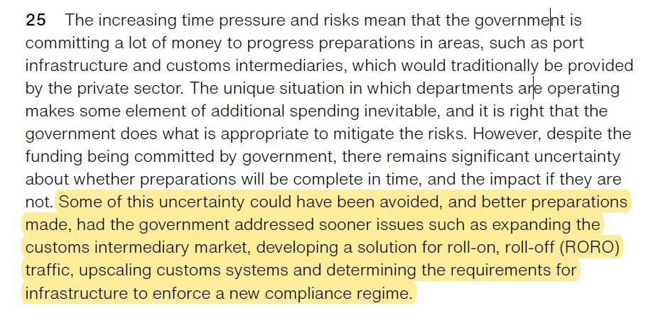 On customs intermediaries it says the govt "has not yet facilitated the required expansion of the customs intermediary market" - and that this "could have been avoided" (a running theme of this report).../4