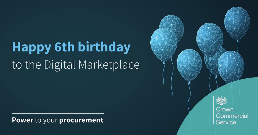 The Crown Commercial Service have wished DMP a happy birthday with some balloons on Twitter.