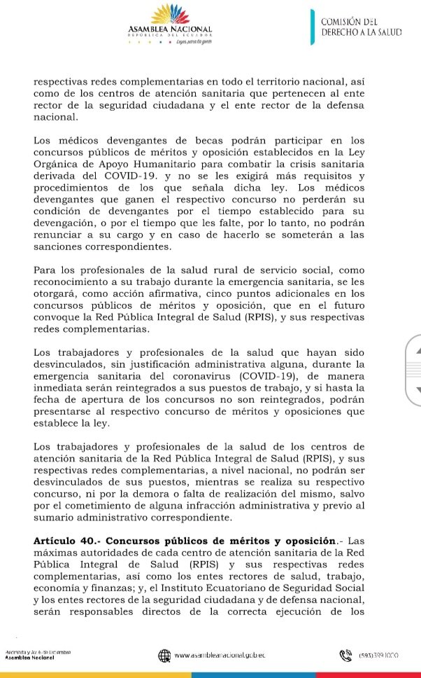 rodricollaguazo's tweet photo. CAUSA JUSTA LA LUCHA DE TRABAJADORES Y PROFESIONALES DE LA SALUD.

La Subcomisión de Salud, aprobó la propuesta de reforma a los artículos 10 y 40 del reglamento a la ley "humanitaria", la cual fue enviada  a los ministros de Salud, Trabajo, Economía  e IESS, para su análisis. https://t.co/P9ggbO9N2L