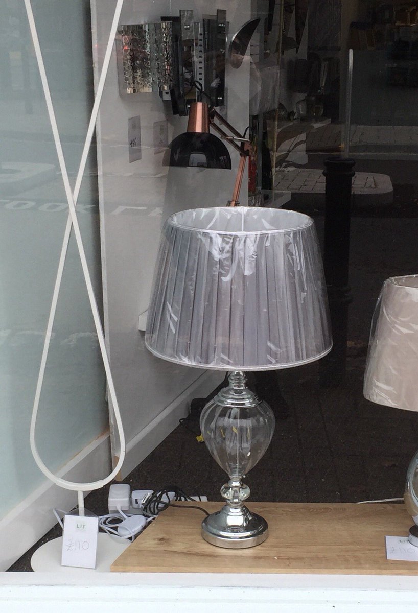 sczes's tweet photo. Make an impact in your living room, bedroom or study with this stunning table lamp that that exudes class.
The pewter coloured pleated and tapered shade has a lovely metallic finish which will suit a range of decors.
Clear glass forms the curved base.
Available from LIT, Bramhall https://t.co/sNSTVXpPyW