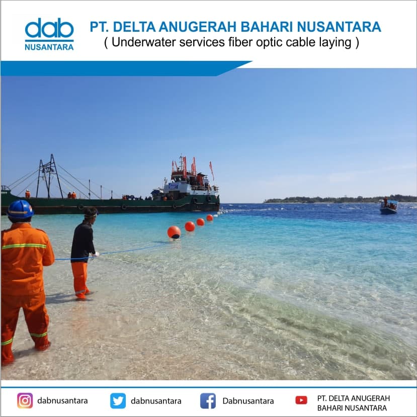 dabnusantara's tweet photo. Bersama dengan PT. Infrastruktur Telekomunikasi Indinesia, PT. Delta Anugerah Bahari Nusantara (PT DABN) berkarya membangun bangsa dengan memastikan seluruh wilayah di Indonesia mendapatkan layanan telekomunikasi dan jaringan internet dengan pemasangan kabel fiber optic. #dabn https://t.co/EyCU2ZCdYn