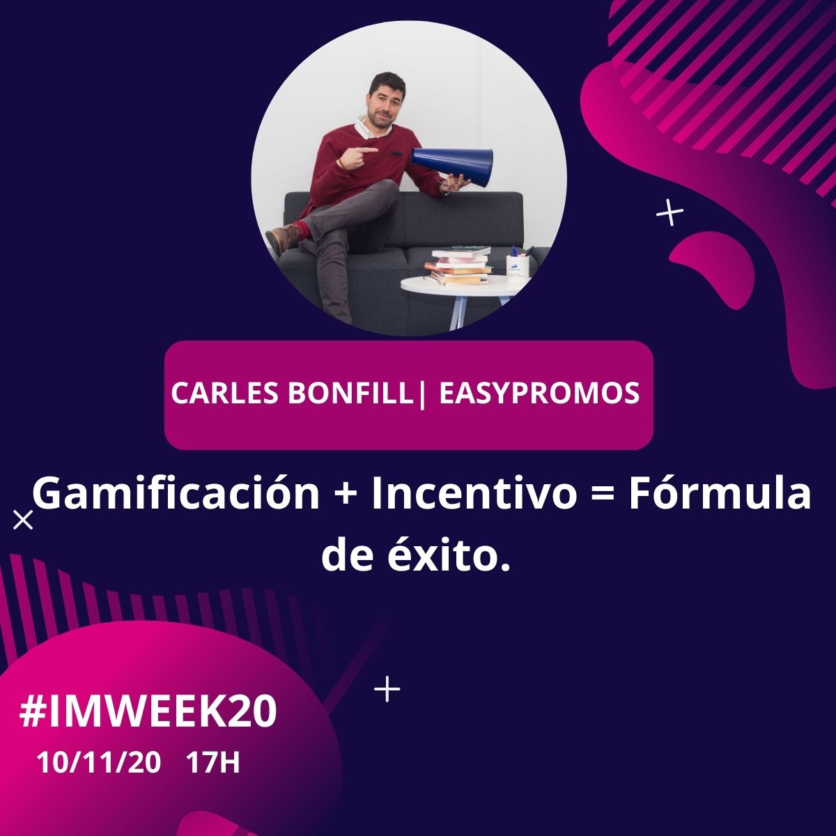 Easypromos's tweet photo. Quedan pocos días para dar inicio a la #IMWEEK20, el evento online que concentra los principales players del #InfluencerMarketing. 📱Y, como no, @Easypromos estaremos ahí.
⚠️ ¿Te lo vas a perder? ⚠️ Más info > https://t.co/EJnMFjoX7I https://t.co/B1LvnpqRMq