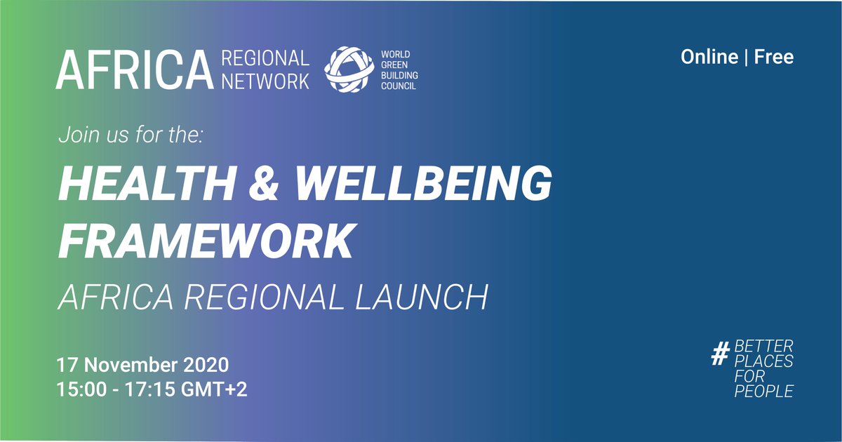 Join us in transforming our built environment by participating in the @WorldGBC Health and Wellbeing Framework Africa Region launch. We will host you online to have informative and intriguing discussions! Register here:
attendee.gotowebinar.com/register/20655…