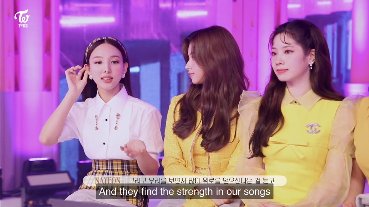 aftermyooui's tweet photo. so... depend on you was written by nayeon bc she was inspired when she was chatting with onces... and it’s like a letter to us since we find strength in their songs... we don’t deserve her :( https://t.co/GosLwHGS4j