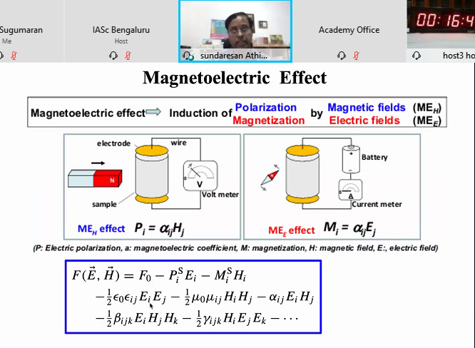 IAScBng's tweet photo. A Sundaresan @jncasr describes his work on
#magnetoelectrics and #multiferroics
Watch at: https://t.co/VHnI4OSsLR
#86AM @IndiaDST https://t.co/fjij9is1d8