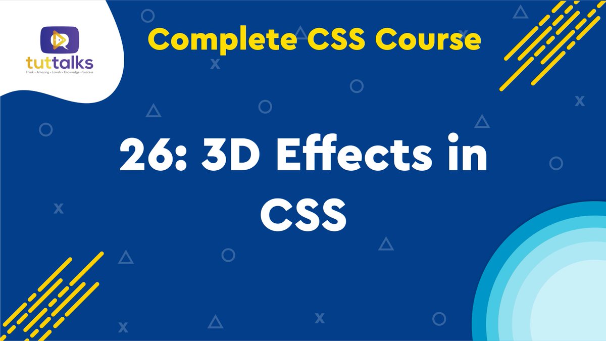tuttalkspk's tweet image. This tutorial is CSS for Beginners in Urdu/Hindi. In this lecture, we will discuss the 3D Effects of CSS.
You can watch it on YouTube.
youtu.be/rW4nO8qM_wo
#csscrashcourse #cssfullcourseinurdu #TutTalks