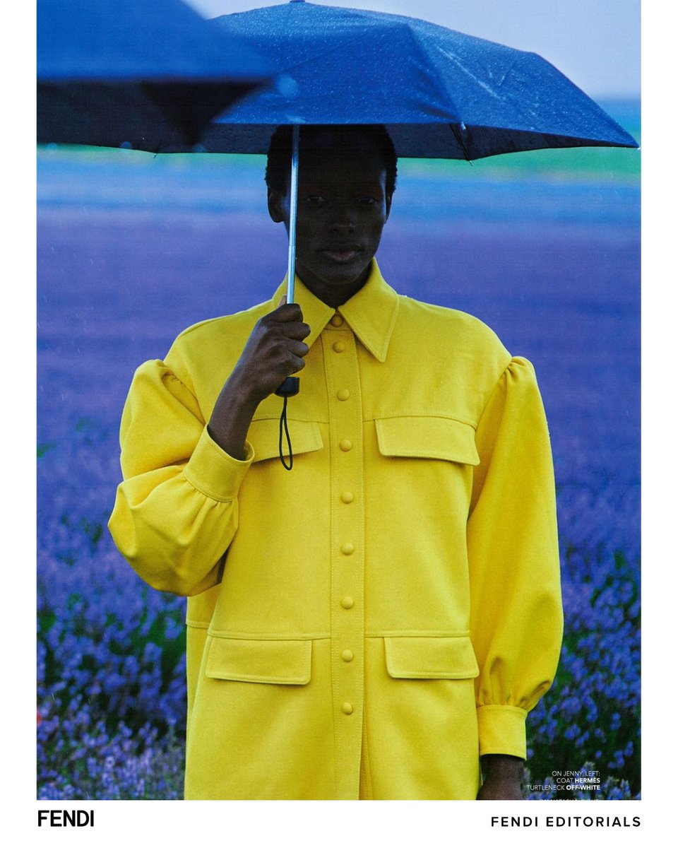 Fendi's tweet image. Electrifying colors exude energy and glamour in the @Prestige_HK editorial. #FendiFW20 #FendiEditorials 

Photography: Olivier Yoan
Styling: Hannah Beck 
Model: Natasha Luwedde #selectmodelmanagement
Hair and Make up: Reve Ryu 
Producer: Alex Aalto