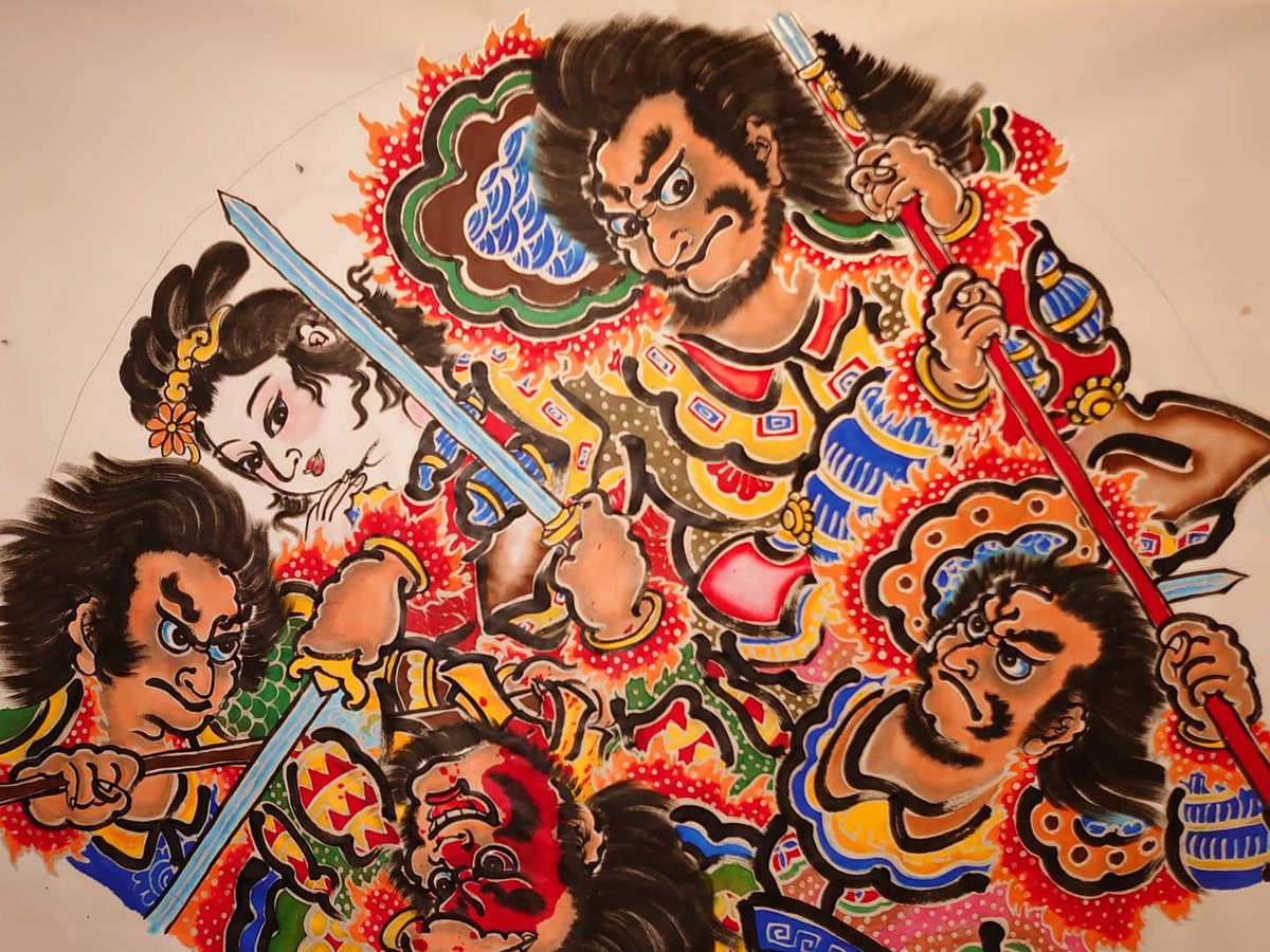 ねぷた絵 石澤龍峡先生風 馬超勇戦の図 ねぷたの神様 竹森節堂先生と