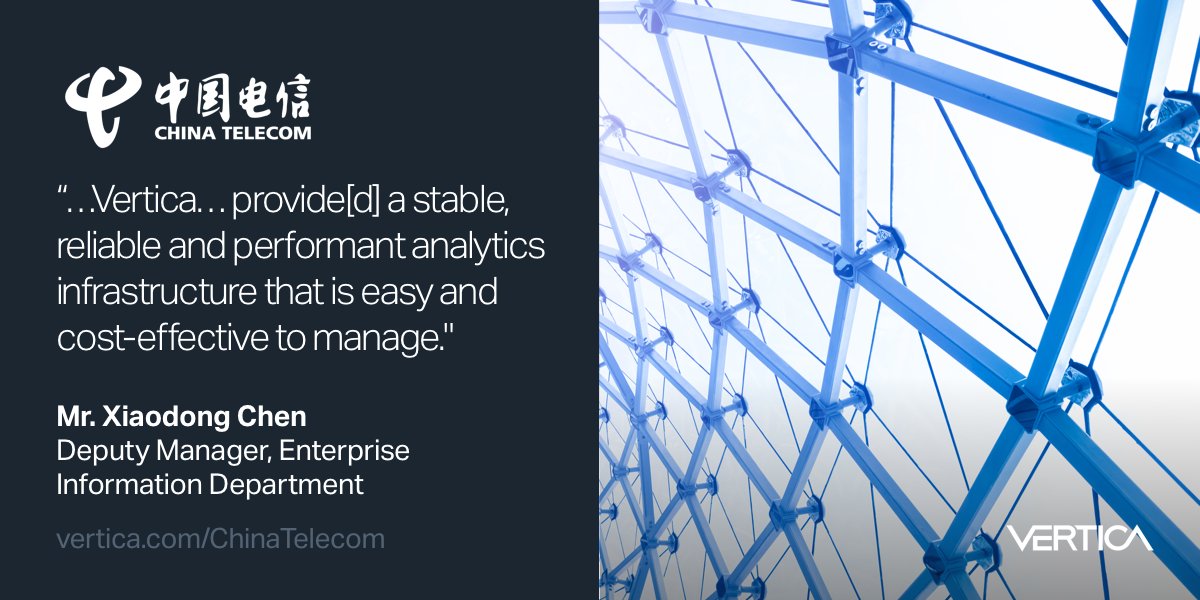 Since consolidating its analytics infrastructure with @VerticaBigData, China Telecom has achieved significant cost savings. #CustomerSuccess bit.ly/3l4p3Ao #TeamVertica