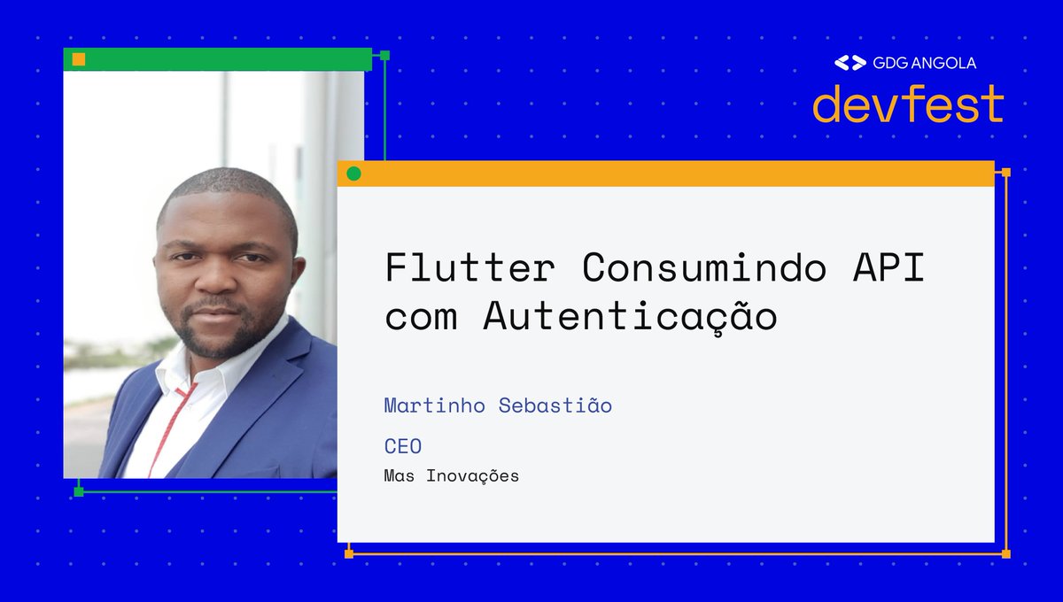 GdgLubango's tweet image. Conheçam o Martinho Sebastião - CEO na MAS Inovações e Engenheiro de Software na Unitel.

Para o Devfest Angola 2020, Martinho irá nos mostrar alguns conceitos de consumo de API em Flutter.

🔗 cutt.ly/devfestAO

Vemo-nos amanhã 🚀

#devfest #devfest2020 #devfestAngola