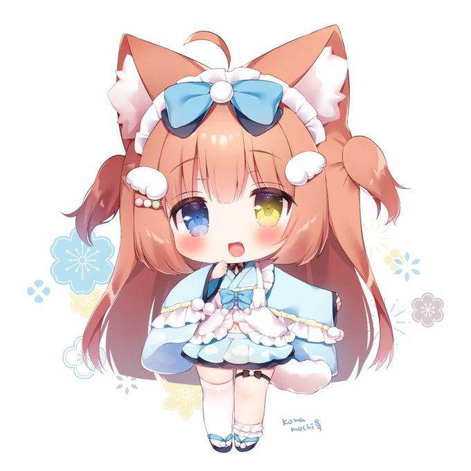 SDこまこちゃん&amp;らいらちゃん🐦🐺
#オリジナル 